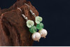 Vintage Pearl Flower Beads Stone Long Earring