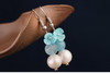 Vintage Pearl Flower Beads Stone Long Earring