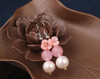 Vintage Pearl Flower Beads Stone Long Earring