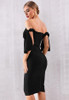 Black Slash Neck Elegant Off Shoulder Bodycon Dress Black Slash Neck Elegant Off Shoulder Bodycon Dress
