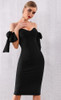 Black Slash Neck Elegant Off Shoulder Bodycon Dress Black Slash Neck Elegant Off Shoulder Bodycon Dress