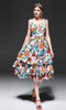Spaghetti Strap Ruffle Floral Printed Dress