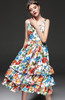 Spaghetti Strap Ruffle Floral Printed Dress