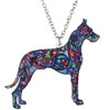 Colorful Acrylic Great Dane Necklace