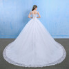 Luxury Plus Size Wedding Dress Elegant Lace Appliques V-neck Beading Wedding Gowns 2019 Crystal Lace Up White Vestido De Noiva