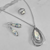 Sterling Silver Roman Glass Pear Drop Pendant Necklace