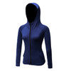 Hooded Long Sleeve Quick Dry Compression Fitness Sport Top with Zipper and Rash guard