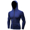 Hooded Long Sleeve Quick Dry Compression Fitness Sport Top with Zipper and Rash guard