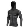 Hooded Long Sleeve Quick Dry Compression Fitness Sport Top with Zipper and Rash guard