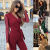 Elegant Sleeve Wide Romper