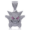 Personalized Gengar Pendant Necklace Men With Tennis Chain Hip Hop/Punk Gold Silver Color Charms Chain Jewelry Gifts
