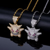 Personalized Gengar Pendant Necklace Men With Tennis Chain Hip Hop/Punk Gold Silver Color Charms Chain Jewelry Gifts