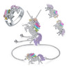 Cute Unicorn Necklace Fashion Cartoon Horse Jewelry Accessories For Girls Children Kids Women Party Animal Pendant Bracelet Set