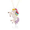 Cute Unicorn Necklace Fashion Cartoon Horse Jewelry Accessories For Girls Children Kids Women Party Animal Pendant Bracelet Set