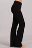 SOLID BOOTCUT PANTS WITH WIDE FOLD-OVER WAISTBAND