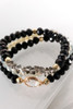 STONE & CRYSTAL BEAD 3 BRACELET SET