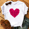 Female T-shirt Romantic Heart Shaped Flowers Vogue Kawaii Harajuku T-Shirt Women Summer Casual Tshirts Korean Style Graphic Tops Female T-shirt Romantic Heart Shaped Flowers Vogue Kawaii Harajuku T-Shirt Women Summer Casual Tshirts Korean Style Graphic Tops
