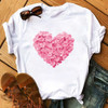 Female T-shirt Romantic Heart Shaped Flowers Vogue Kawaii Harajuku T-Shirt Women Summer Casual Tshirts Korean Style Graphic Tops Female T-shirt Romantic Heart Shaped Flowers Vogue Kawaii Harajuku T-Shirt Women Summer Casual Tshirts Korean Style Graphic Tops
