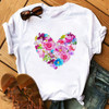 Female T-shirt Romantic Heart Shaped Flowers Vogue Kawaii Harajuku T-Shirt Women Summer Casual Tshirts Korean Style Graphic Tops Female T-shirt Romantic Heart Shaped Flowers Vogue Kawaii Harajuku T-Shirt Women Summer Casual Tshirts Korean Style Graphic Tops