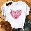 Female T-shirt Romantic Heart Shaped Flowers Vogue Kawaii Harajuku T-Shirt Women Summer Casual Tshirts Korean Style Graphic Tops Female T-shirt Romantic Heart Shaped Flowers Vogue Kawaii Harajuku T-Shirt Women Summer Casual Tshirts Korean Style Graphic Tops