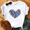 Female T-shirt Romantic Heart Shaped Flowers Vogue Kawaii Harajuku T-Shirt Women Summer Casual Tshirts Korean Style Graphic Tops Female T-shirt Romantic Heart Shaped Flowers Vogue Kawaii Harajuku T-Shirt Women Summer Casual Tshirts Korean Style Graphic Tops