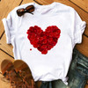 Female T-shirt Romantic Heart Shaped Flowers Vogue Kawaii Harajuku T-Shirt Women Summer Casual Tshirts Korean Style Graphic Tops Female T-shirt Romantic Heart Shaped Flowers Vogue Kawaii Harajuku T-Shirt Women Summer Casual Tshirts Korean Style Graphic Tops