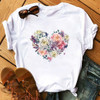 Female T-shirt Romantic Heart Shaped Flowers Vogue Kawaii Harajuku T-Shirt Women Summer Casual Tshirts Korean Style Graphic Tops Female T-shirt Romantic Heart Shaped Flowers Vogue Kawaii Harajuku T-Shirt Women Summer Casual Tshirts Korean Style Graphic Tops