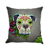 Christmas Pillow Case Linen Cushion Cover Cartoon Colorful Dog Decorative Throw Pillow Case Modern Sofa Chair Cushion Cover