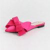 MEIFEINI Women's Korean Silk Satin Pointed Bow Tie Baotou Flat Heel Semi Slippers