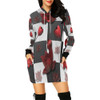 Burnt Crimson Flora All Over Print Hoodie Mini Dress (Model H27)