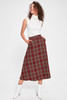 Miss Zut Burgundy Plaid Skirt