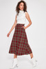 Miss Zut Burgundy Plaid Skirt