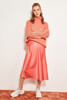 Miss Zut Mink Mustard Silk Satin High-waist Women Knee-length Skirt Chic Style
