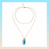 Crystal Stone Pendant Choker Necklace (9 colors)