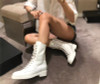 Fashion Women Ankle Boots Genuine Leather High Heels Motorcycle Boots Autumn Winter Rivets Punk Dancing Shoes Woman