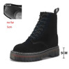 Motorcycle Platform Boots Women Wedge Shoes Autumn Winter Fur Fashion Round Toe Lace-up Genuine Leather Boots Ladies Shoes