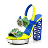 Summer Shoes Women Rhinestone Sandals High Heels Metallic Wedges fretwor Heels Platform Sandals Wedges Shoes For Women