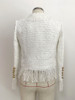 HIGH QUALITY Newest 2020 Fall Winter Designer Jacket Women's Lion Buttons Tassel Tweed Fringed Jacket Coat