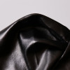 Patchwork Mesh PU Leather Women's Jackets V Neck Puff Long Sleeve High Waist Slim Bow Coat Female Fashion Tide