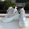 Women's Chunky Sneakers Fashion Brand Women Platform Sneaker Comfort  Casual Woman Dad Shoes Ladies Footwear Silver