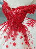 luxury sexy evening dress gowns vestidos de festa longo vestido longo de festa para casamento avondjurk red lace flowers