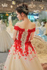 luxury sexy evening dress gowns vestidos de festa longo vestido longo de festa para casamento avondjurk red lace flowers