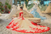 luxury sexy evening dress gowns vestidos de festa longo vestido longo de festa para casamento avondjurk red lace flowers
