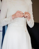 Real Photo Simple Long Sleeve Plain Satin Wedding Dress Bridal Gown Bride Custom Made
