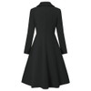 Women's Wool Blends Trench Coat long Overcoat Long Sleeve Lapel Collar buttons pockets solid color warm elegant slim outwear top