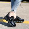 Spring Women Casual Shoes Chunky Sneakers Shoes Breathable Bling Black Vulcanized Shoes Woman Lace Up Basket Femme Scarpe Donna
