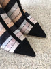 woman female colorblocked velvet high heel ankle boots booties