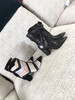 woman female colorblocked velvet high heel ankle boots booties
