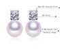 Natural White Freshwater Pearl And Zircon Stud Earrings - $49 PROMO FREE SHIPPING