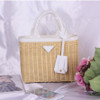 Luxury handbags women genuine leather bags designer rattan weave Straw handbag for women 2019 Original luxurious